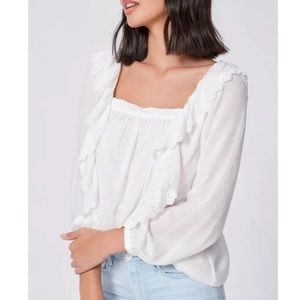 NWT Paige Eyelet Ruffle Blouse